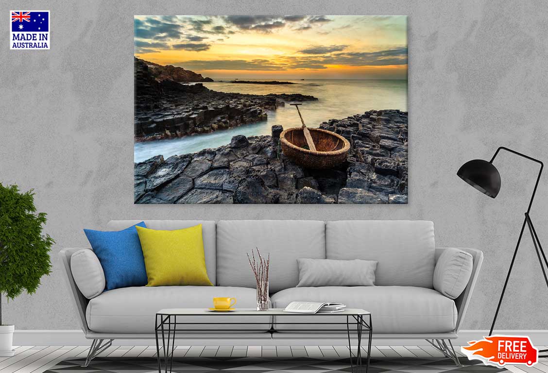 Boat near Nice Beach of Vietnam Photograph Print 100% Australian Made