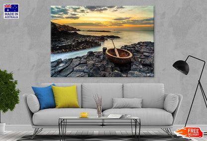 Boat near Nice Beach of Vietnam Photograph Print 100% Australian Made