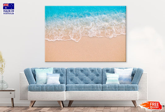 Soft Blue Waves Sea Aerial View Photograph Print 100% Australian Made