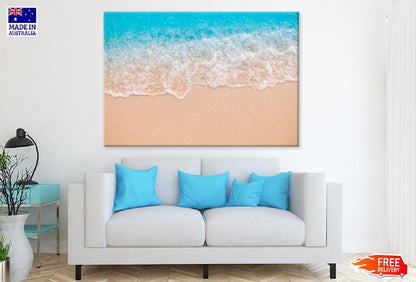 Soft Blue Waves Sea Aerial View Photograph Print 100% Australian Made