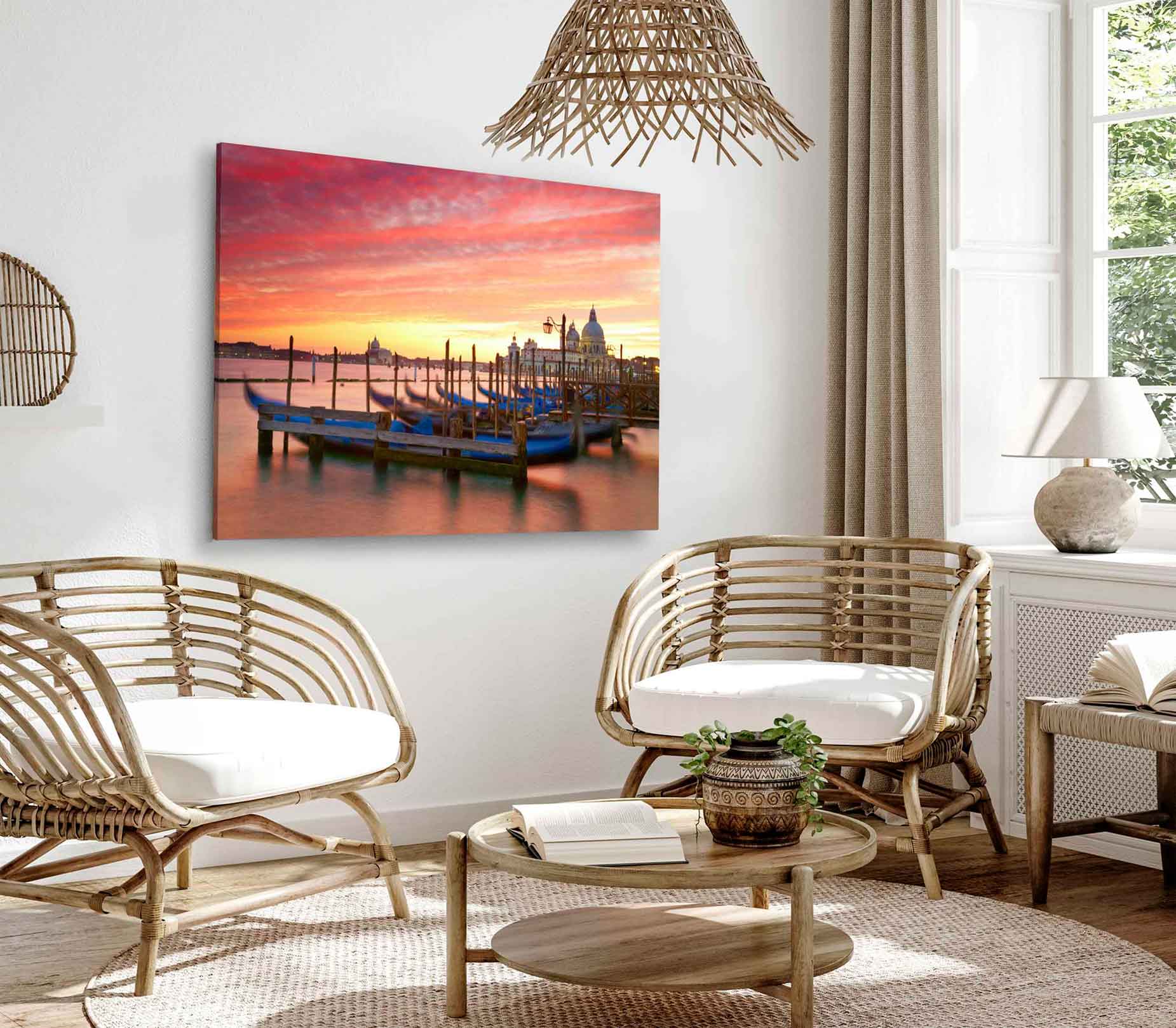 Bella Home Grand Canal In Italy With Sunset Print Canvas Ready to hang