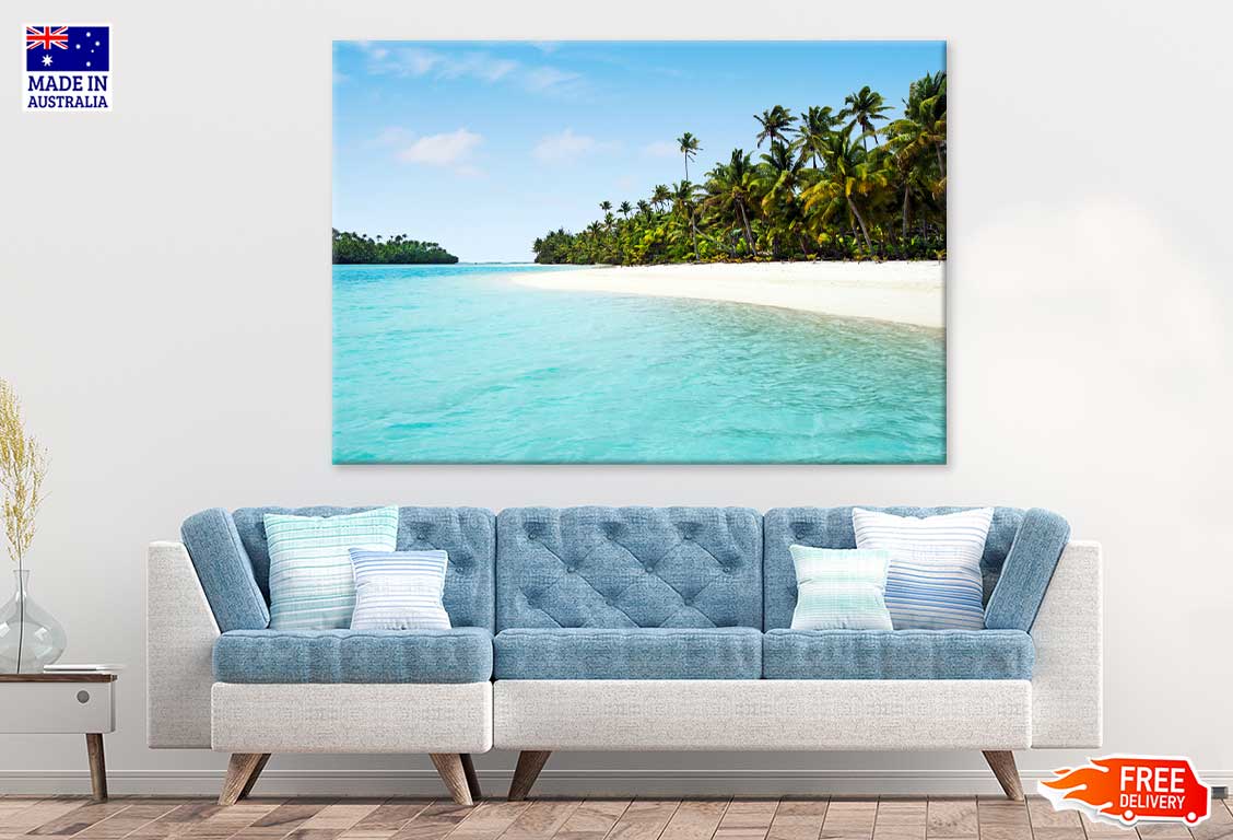 Empty Sea in Foot Island View Aitutaki Print 100% Australian Made