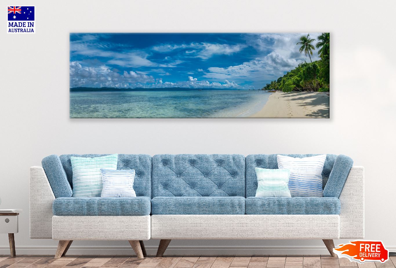 Panoramic Canvas Kri Island Sea View Photograph High Quality 100% Australian Made Wall Canvas Print Ready to Hang