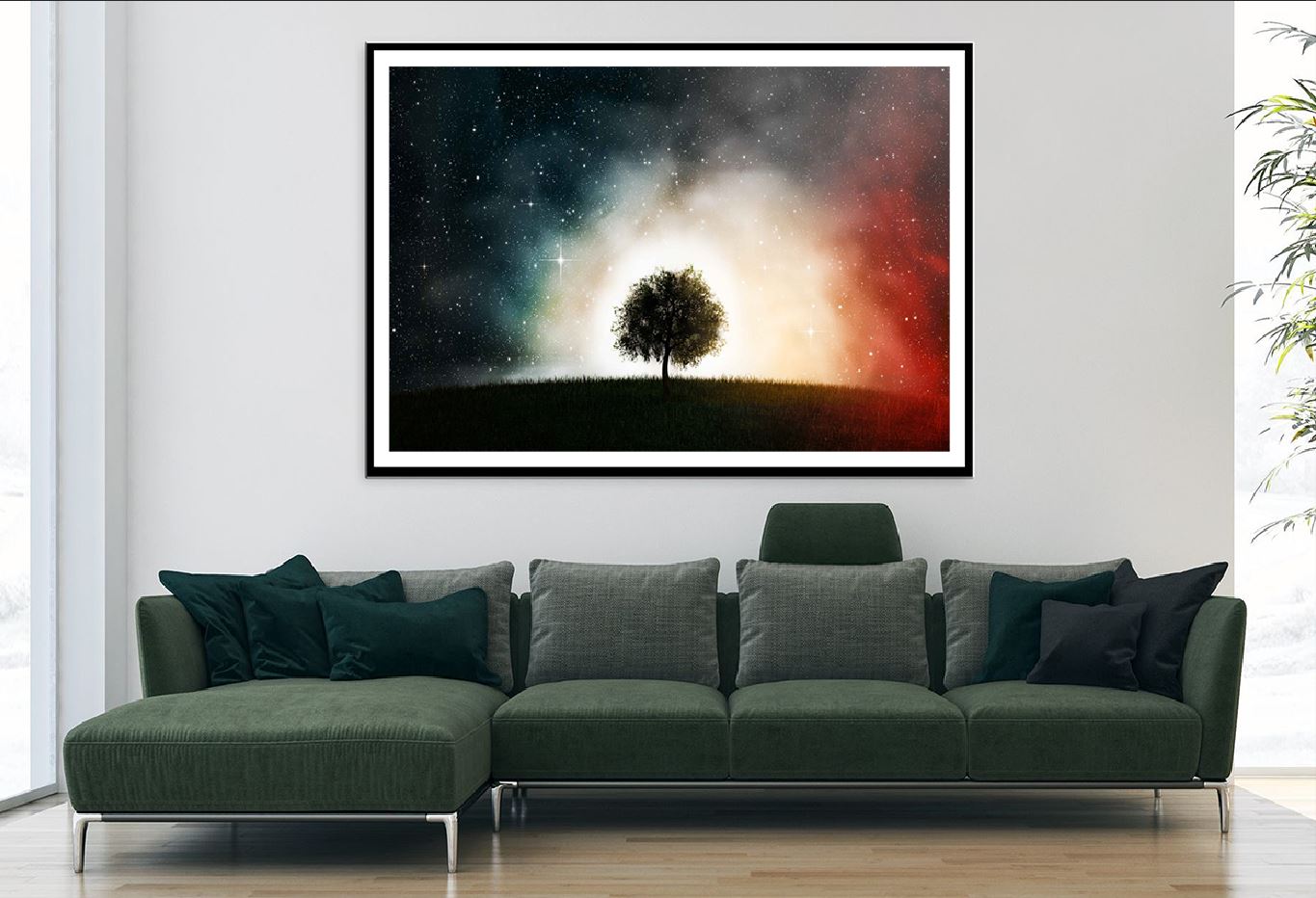 Alone Tree & Milky Way Sky View Photograph Home Decor Premium Quality Poster Print Choose Your Sizes