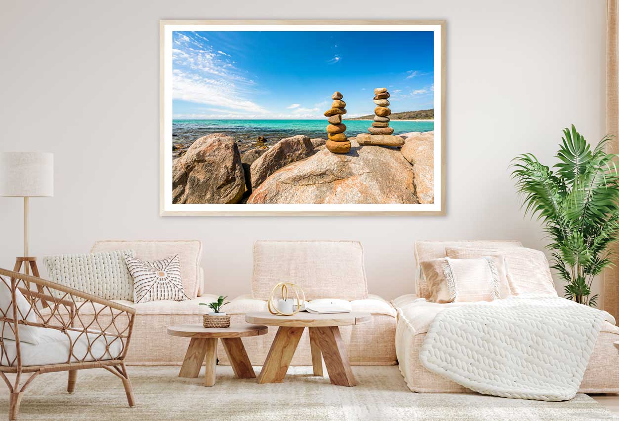 Rock Balancing Meelup Beach View Photograph Home Decor Premium Quality Poster Print Choose Your Sizes