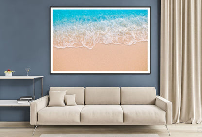 Soft Blue Waves Sea Aerial View Photograph Home Decor Premium Quality Poster Print Choose Your Sizes