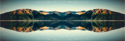 Panoramic Canvas Mountains Lake View Photograph High Quality 100% Australian Made Wall Canvas Print Ready to Hang