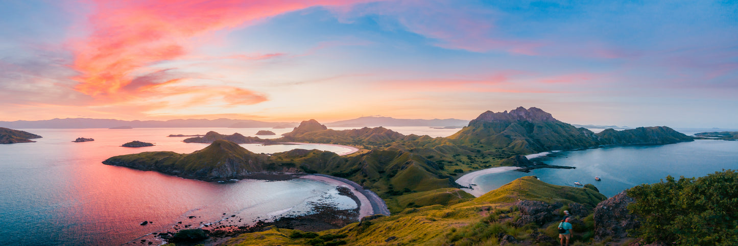 Panoramic Canvas Komodo Island Aerial View Photograph High Quality 100% Australian Made Wall Canvas Print Ready to Hang
