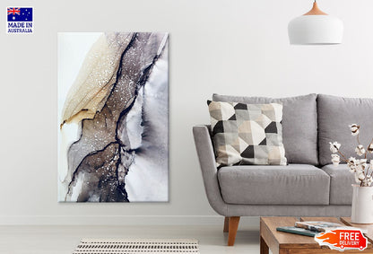 Brown & Grey Ink Pattern Abstract Design Print 100% Australian Made