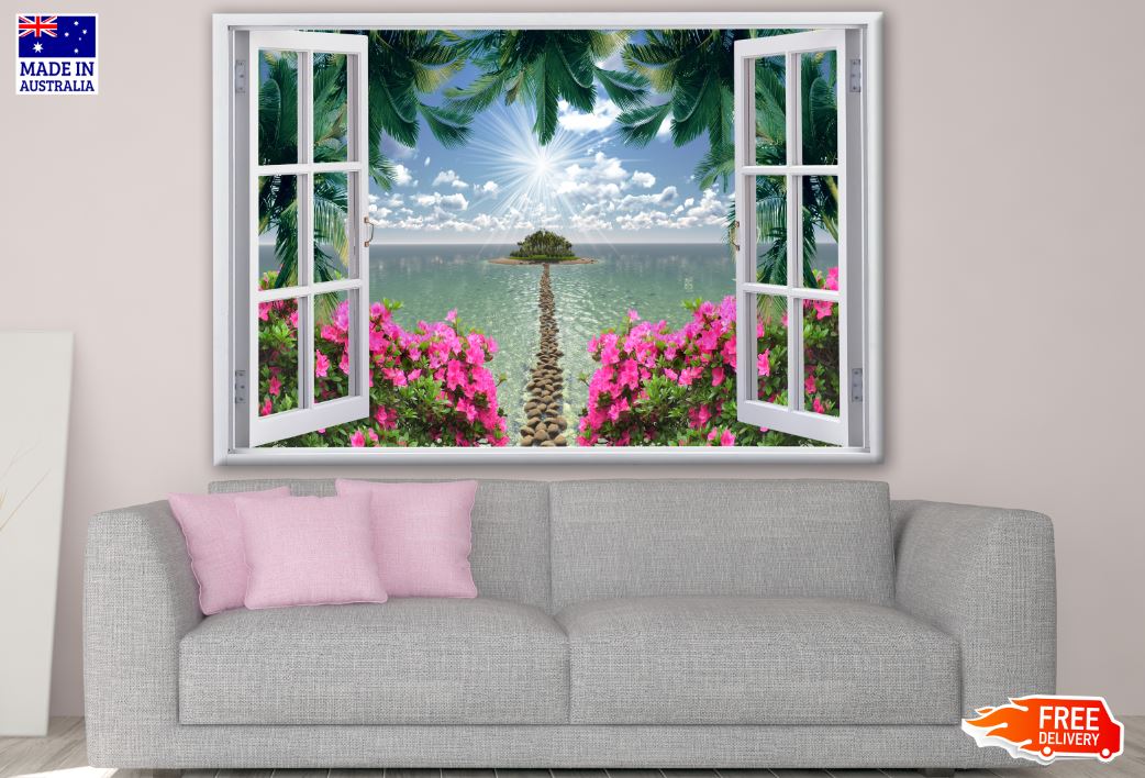 Stunning Beach Floral Scenery Photograph Print 100% Australian Made
