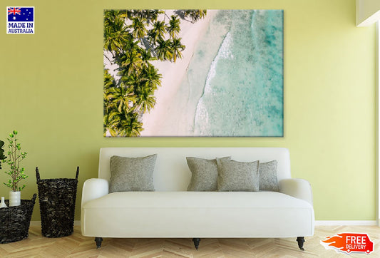 Palm Trees & Blue Sea Aerial View Photograph Print 100% Australian Made