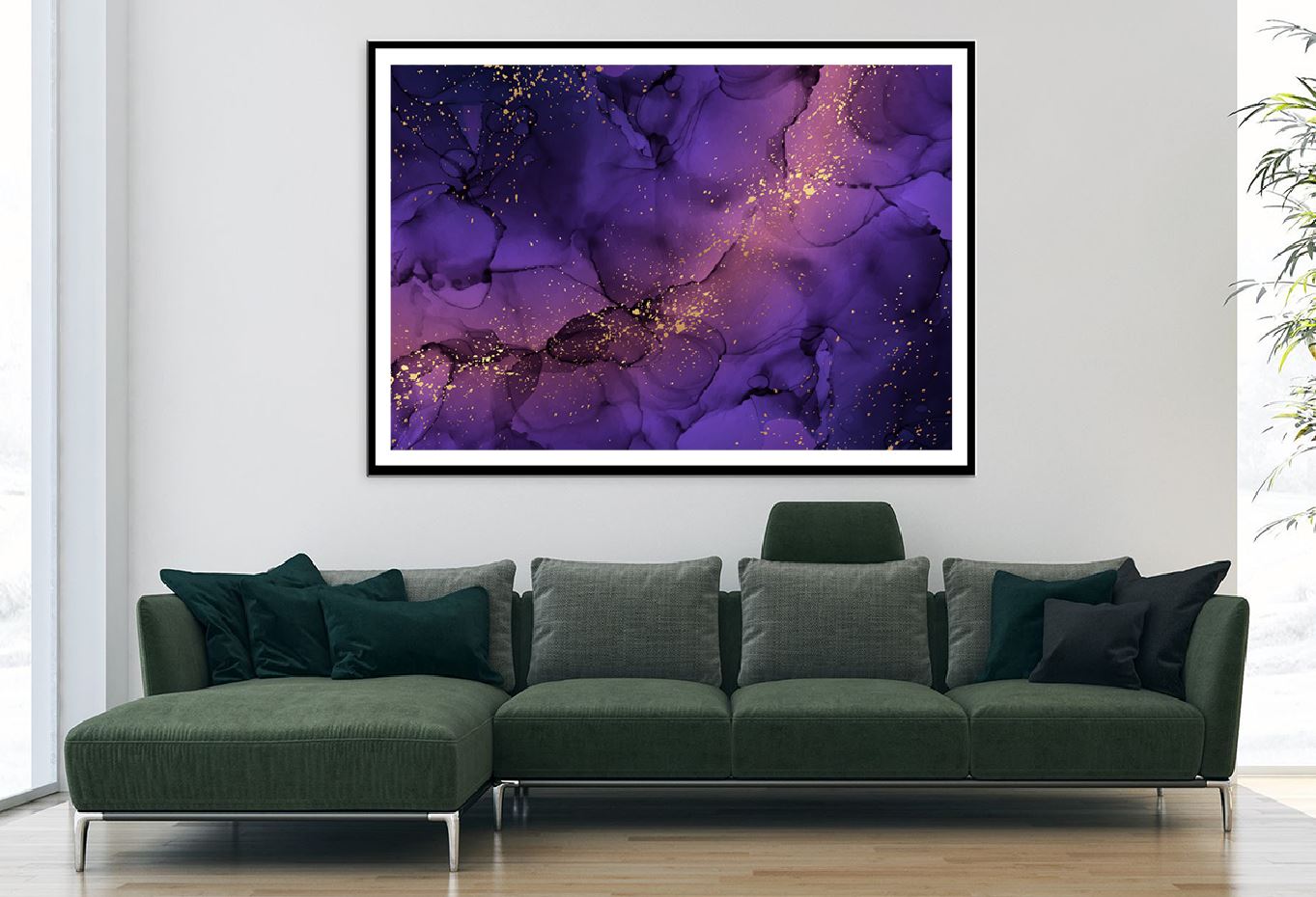 Pink Purple & Gold Drops Abstract Design Home Decor Premium Quality Poster Print Choose Your Sizes