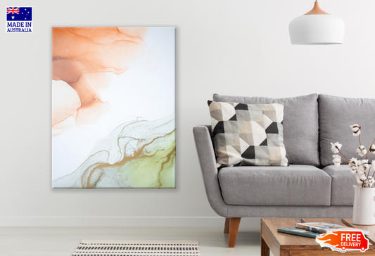 White Green & Orange Abstract Design Print 100% Australian Made