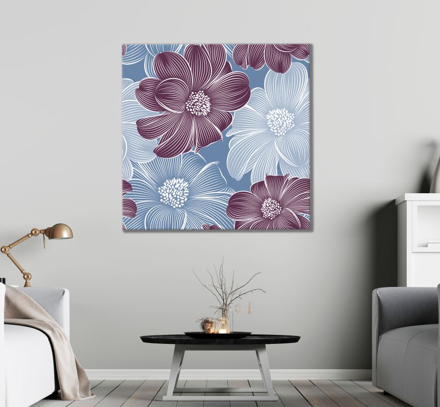 Square Canvas Floral Design High Quality Print 100% Australian Made