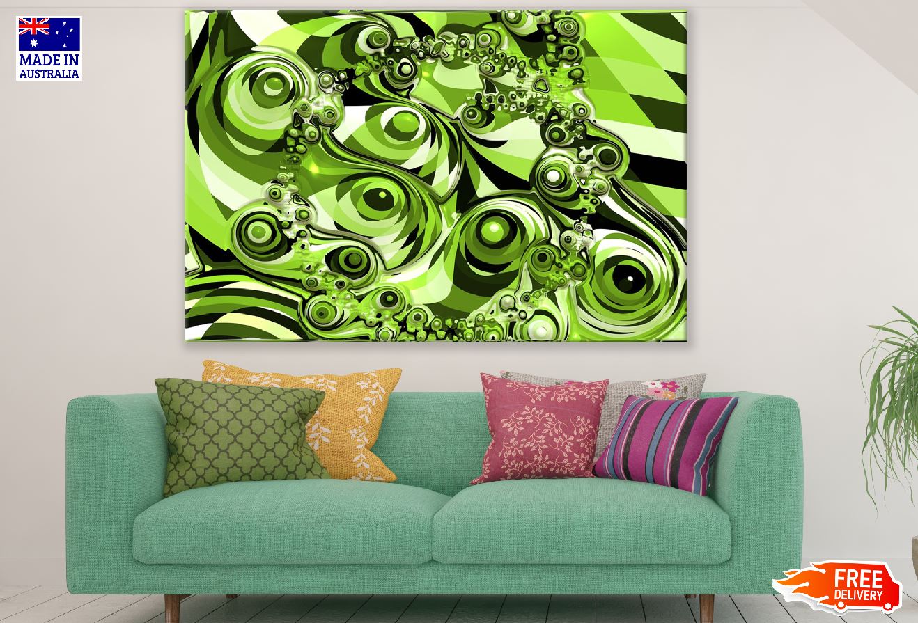 Green & Black 3D Abstract Design Print 100% Australian Made