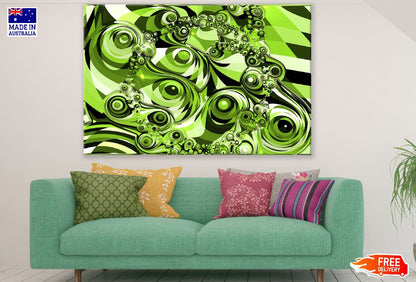 Green & Black 3D Abstract Design Print 100% Australian Made