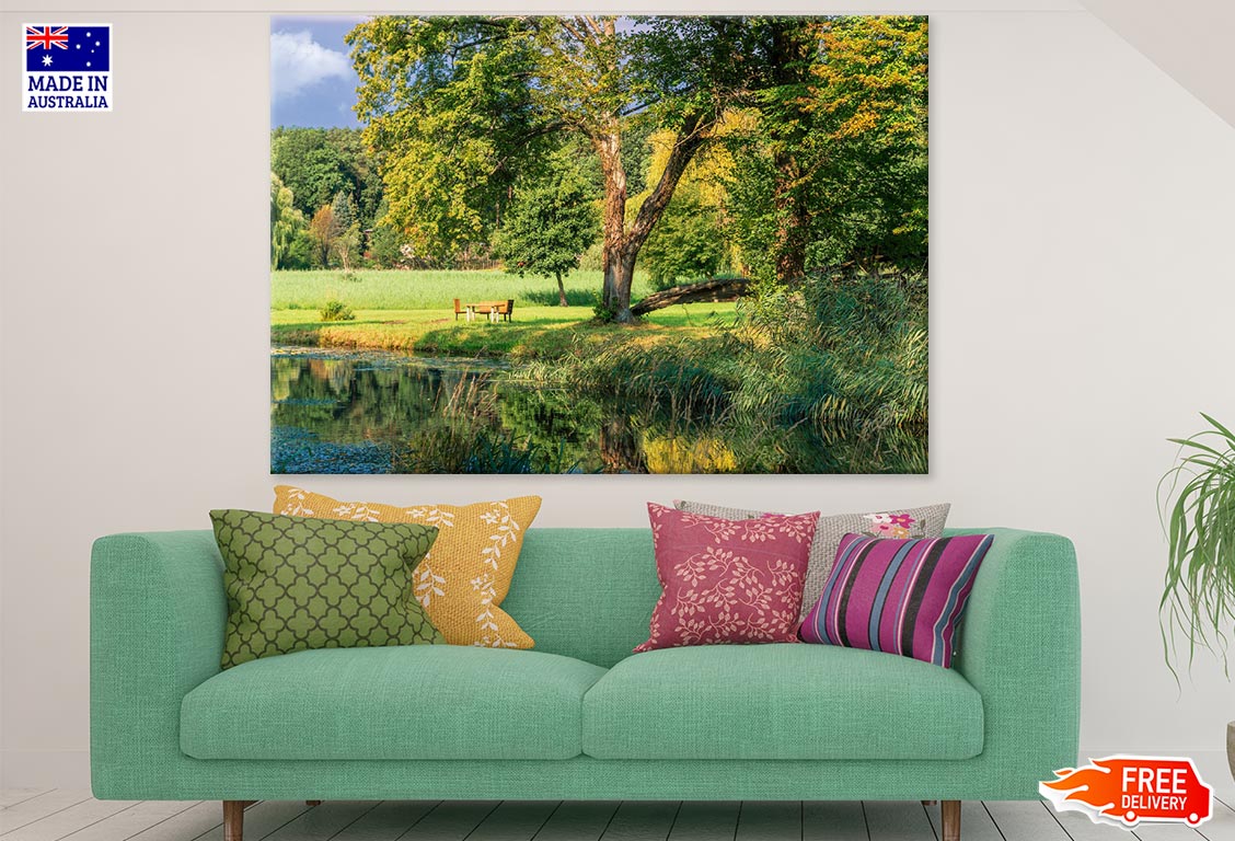 Chairs & Table Near Forest Photograph Print 100% Australian Made