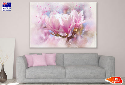 Pink Magnolia Flower Abstract Design Print 100% Australian Made