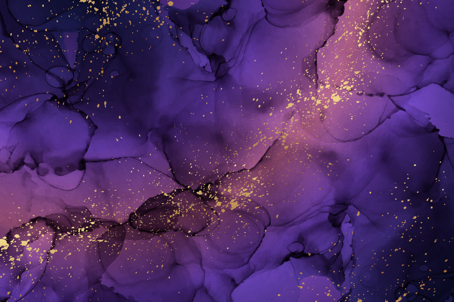 Pink Purple & Gold Drops Abstract Design Print 100% Australian Made