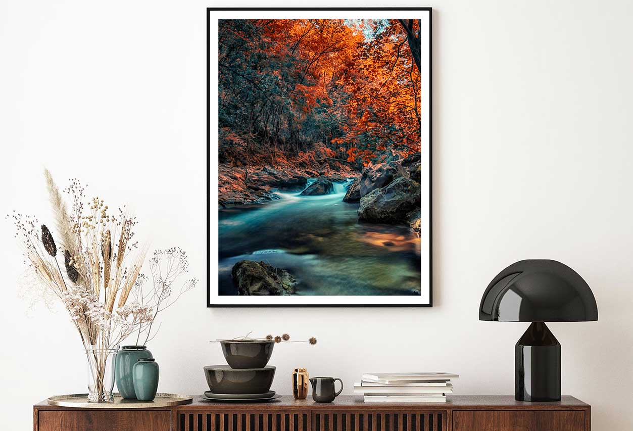 Autumn Trees & River Transylvania View Photograph Home Decor Premium Quality Poster Print Choose Your Sizes