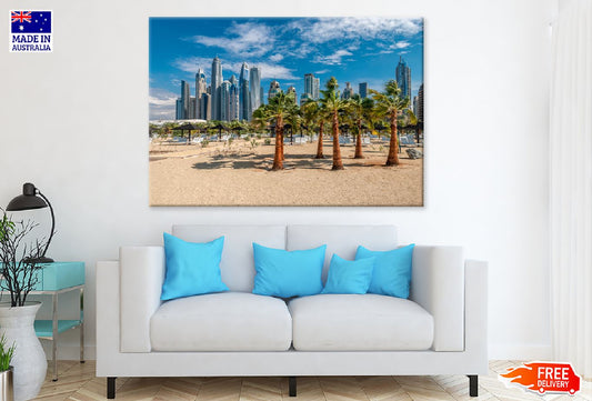 Dubai Marina Skyscrapers & Beach Photograph Print 100% Australian Made