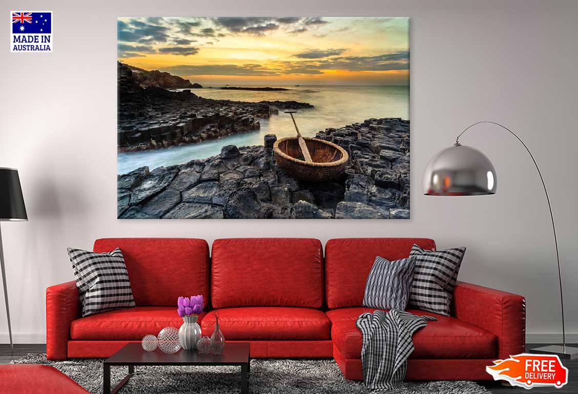 Boat near Nice Beach of Vietnam Photograph Print 100% Australian Made