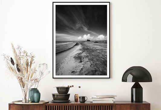 Torre Flavia Beach B&W View Photograph Home Decor Premium Quality Poster Print Choose Your Sizes