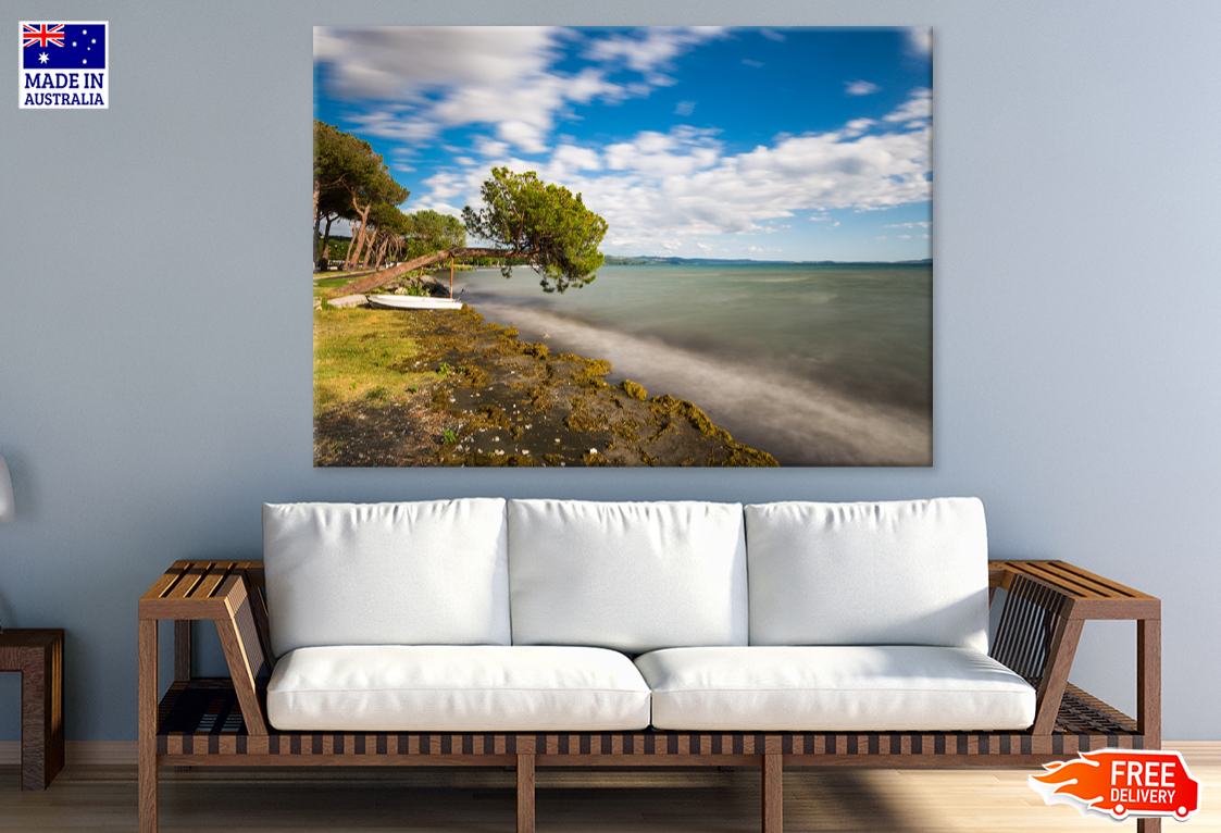 Trees & Lake Sky Scenery View Photograph Print 100% Australian Made