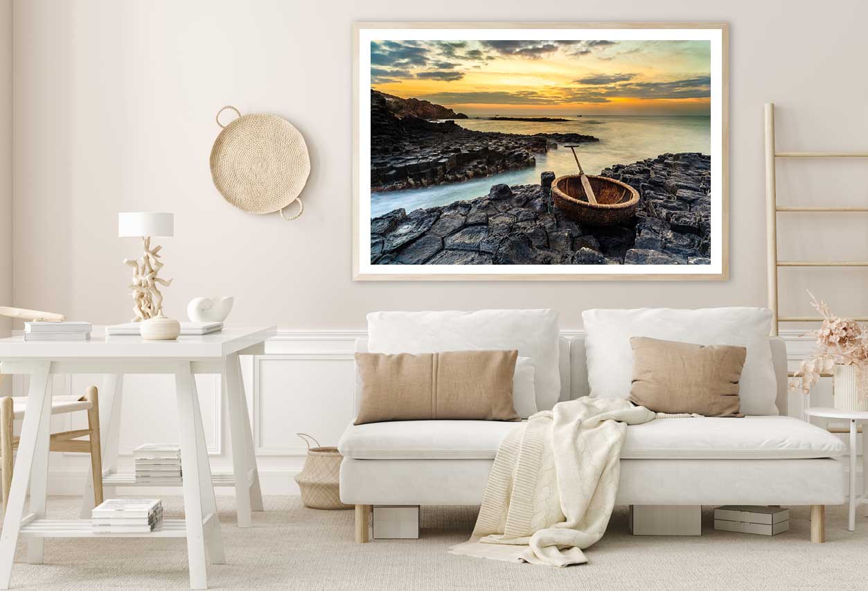 Boat near Nice Beach Photograph Vietnam Home Decor Premium Quality Poster Print Choose Your Sizes