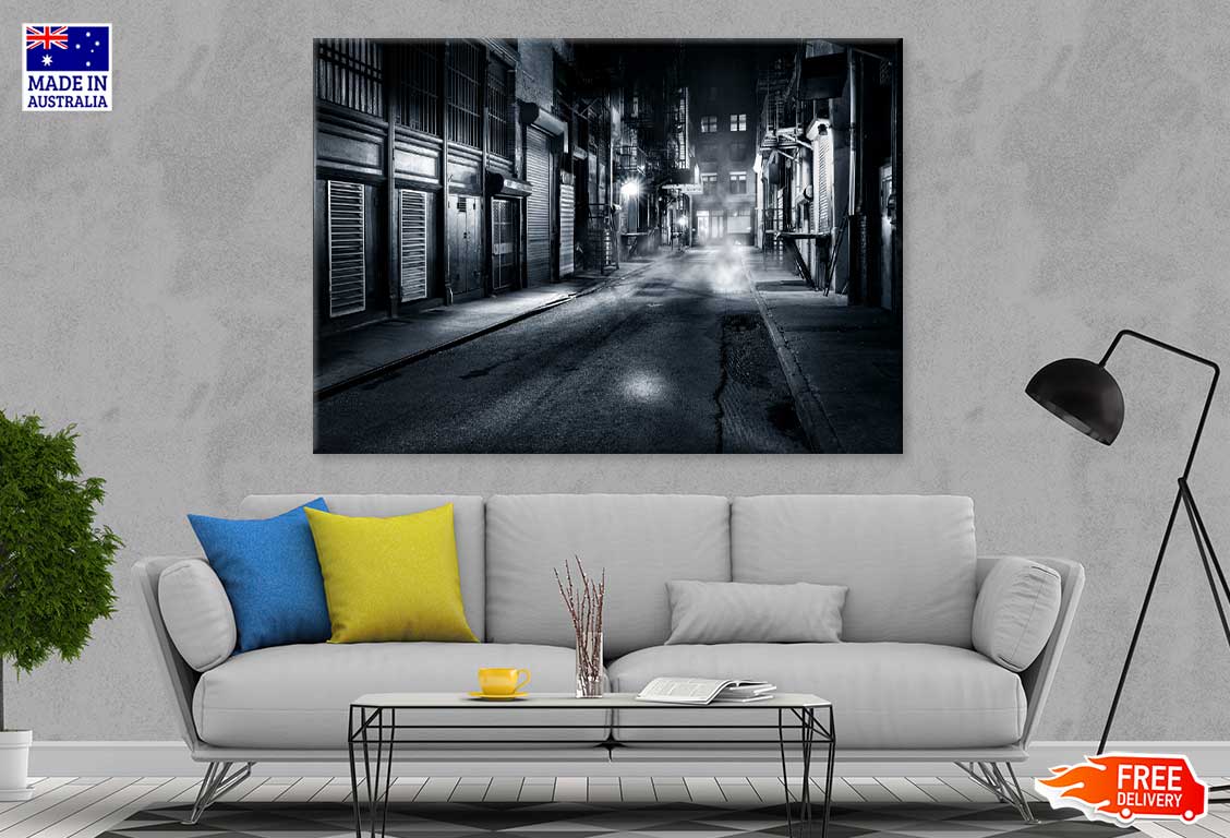 Moody Cortlandt Alley Night View Photograph Print 100% Australian Made