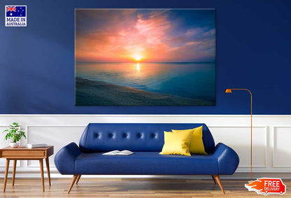 Sunrise Over Dark Sea Scenery View Photograph Print 100% Australian Made