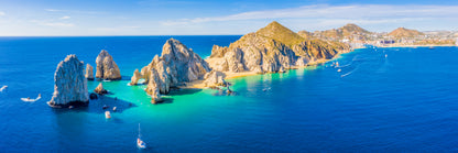 Panoramic Canvas El Arco Mexico Aerial View Photograph High Quality 100% Australian Made Wall Canvas Print Ready to Hang