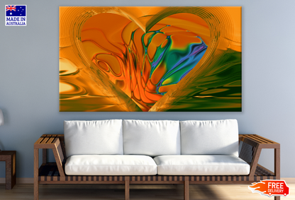 Green & Orange Heart Shape Abstract Design Print 100% Australian Made