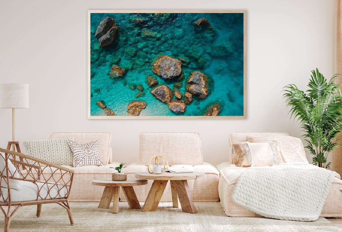 Rock & Sea Aerial View Photograph Greece Home Decor Premium Quality Poster Print Choose Your Sizes