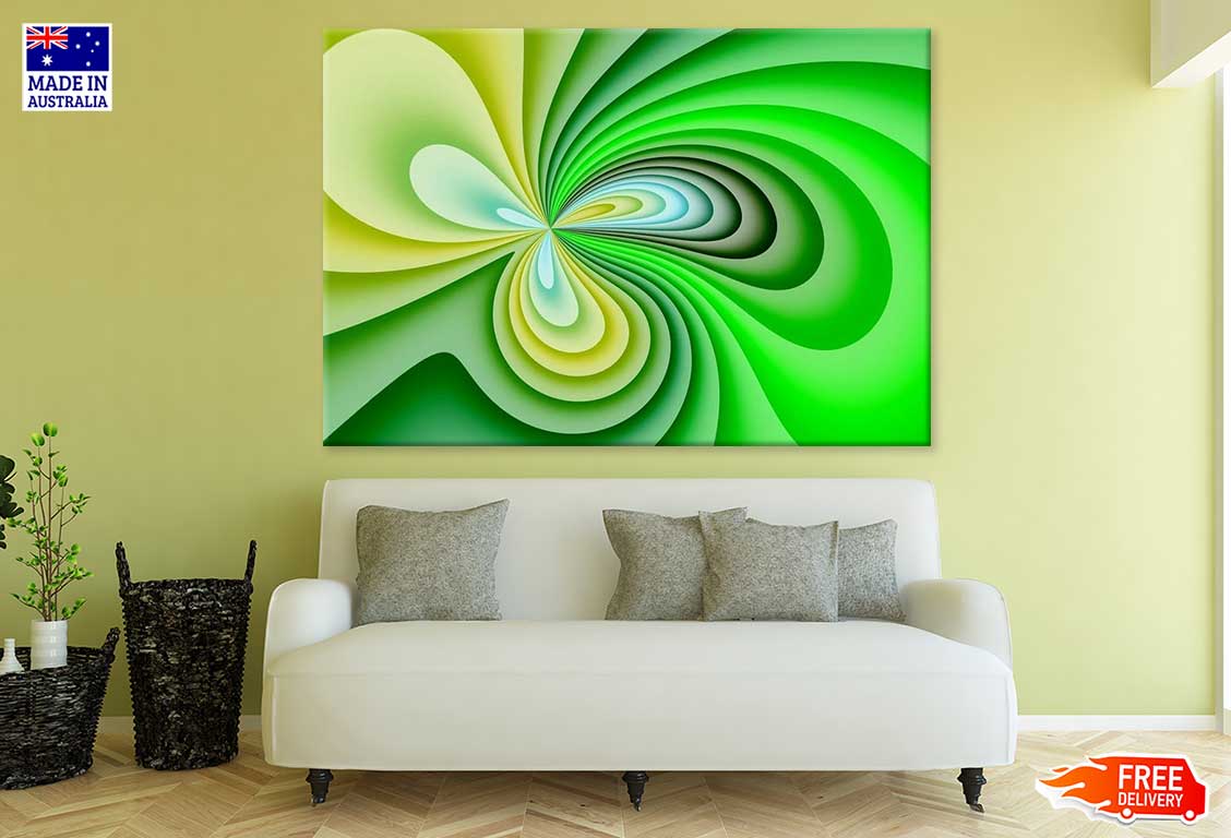 Green & Yellow Digital Abstract Design Print 100% Australian Made