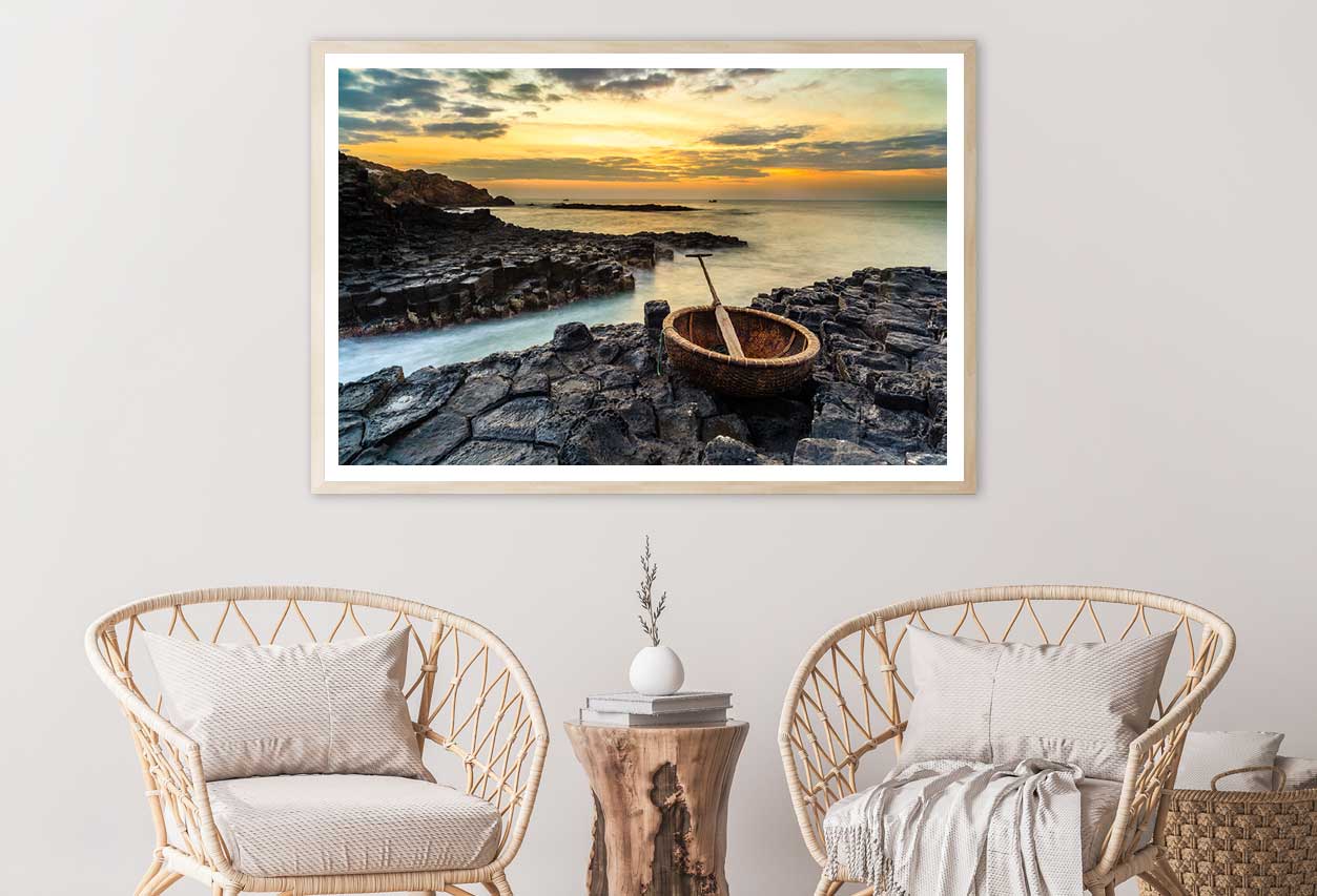 Boat near Nice Beach Photograph Vietnam Home Decor Premium Quality Poster Print Choose Your Sizes