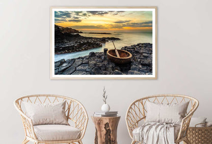 Boat near Nice Beach Photograph Vietnam Home Decor Premium Quality Poster Print Choose Your Sizes