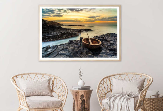 Boat near Nice Beach Photograph Vietnam Home Decor Premium Quality Poster Print Choose Your Sizes