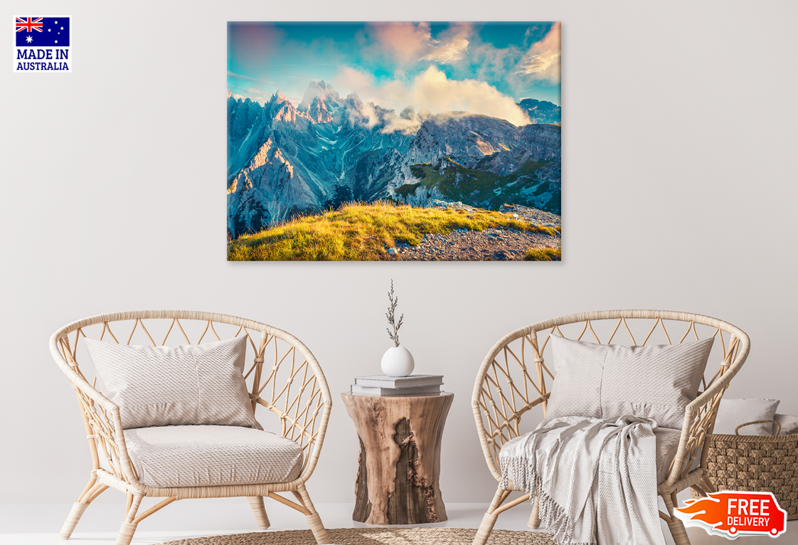 Mountain & Cloudy Sky Scenery Print 100% Australian Made