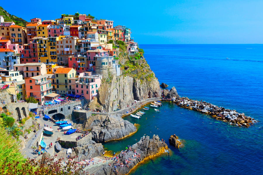 View of Manarola in Cinque Terre Photograph Home Decor Premium Quality Poster Print Choose Your Sizes