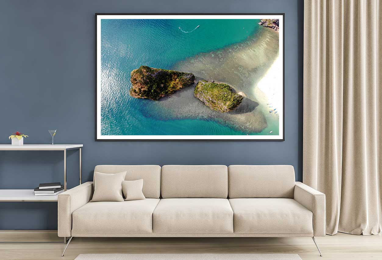 Rocky Krabi Beach Aerial View Photograph Thailand Home Decor Premium Quality Poster Print Choose Your Sizes