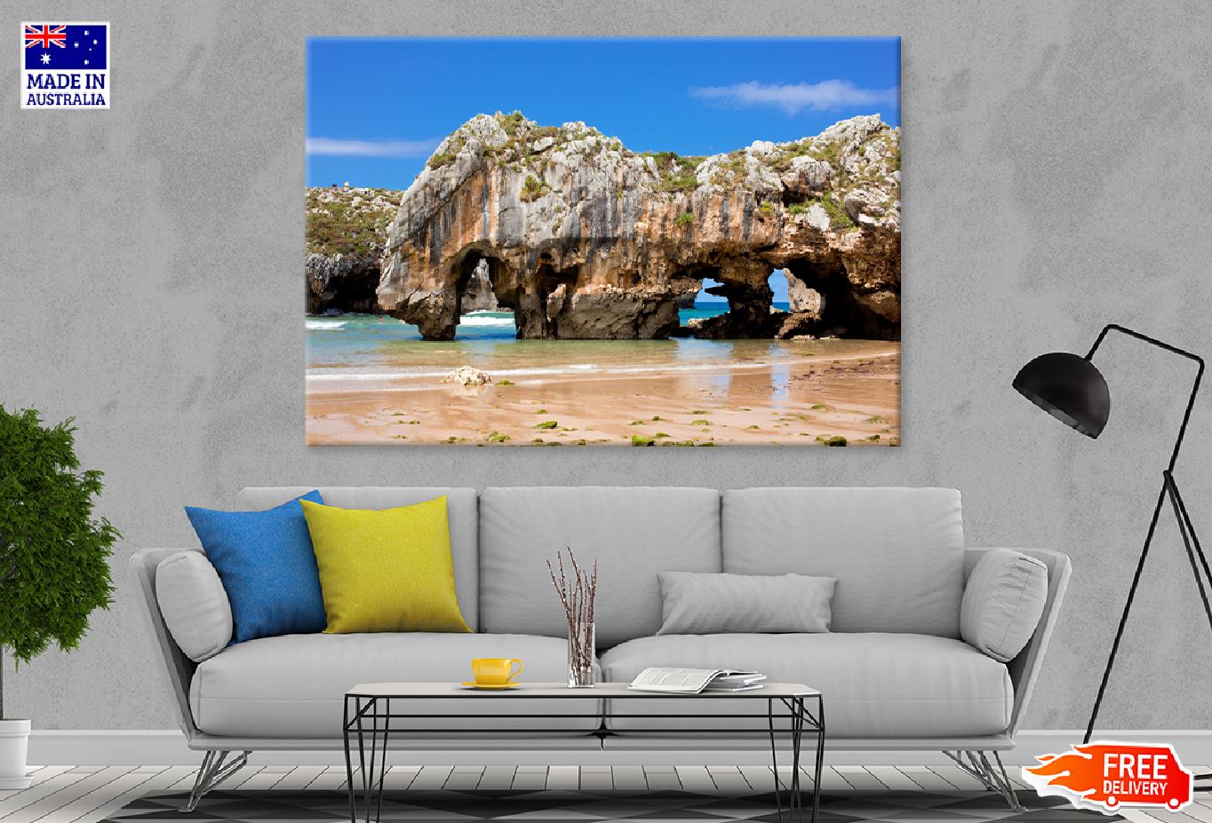 Rocks on Cuevas del Mar Beach Photograph Print 100% Australian Made