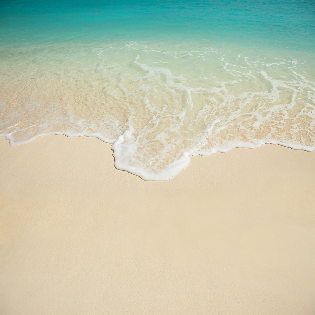 Square Canvas Sandy Blue Sea Wave Aerial View Photograph High Quality Print 100% Australian Made