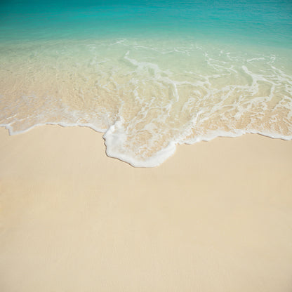 Square Canvas Sandy Blue Sea Wave Aerial View Photograph High Quality Print 100% Australian Made