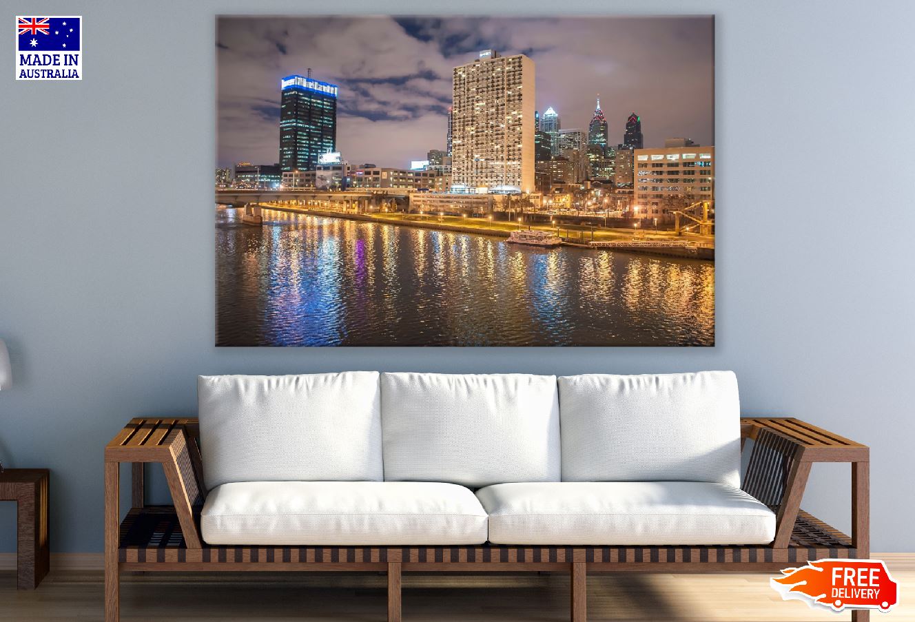 City Skyline View in Philadelphia, USA Print 100% Australian Made