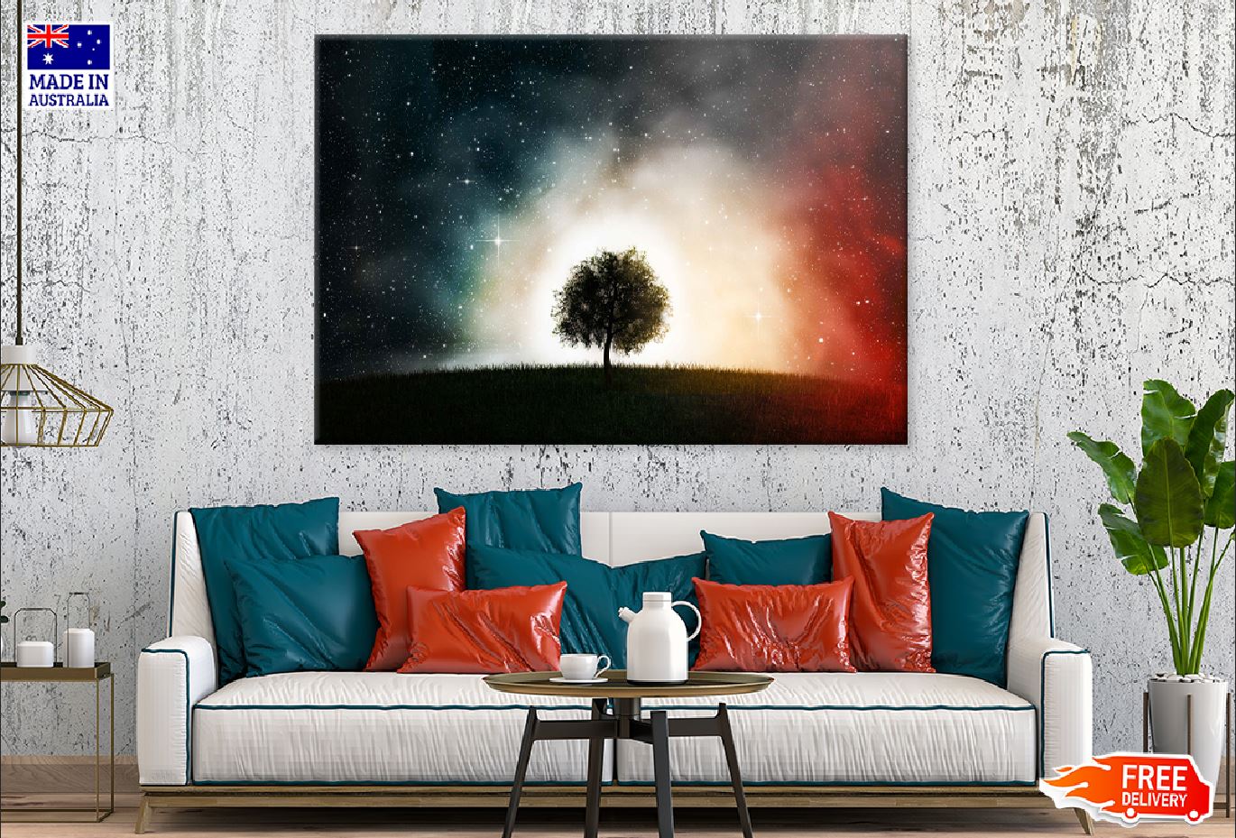 Alone Tree & Milky Way Sky View Photograph Print 100% Australian Made