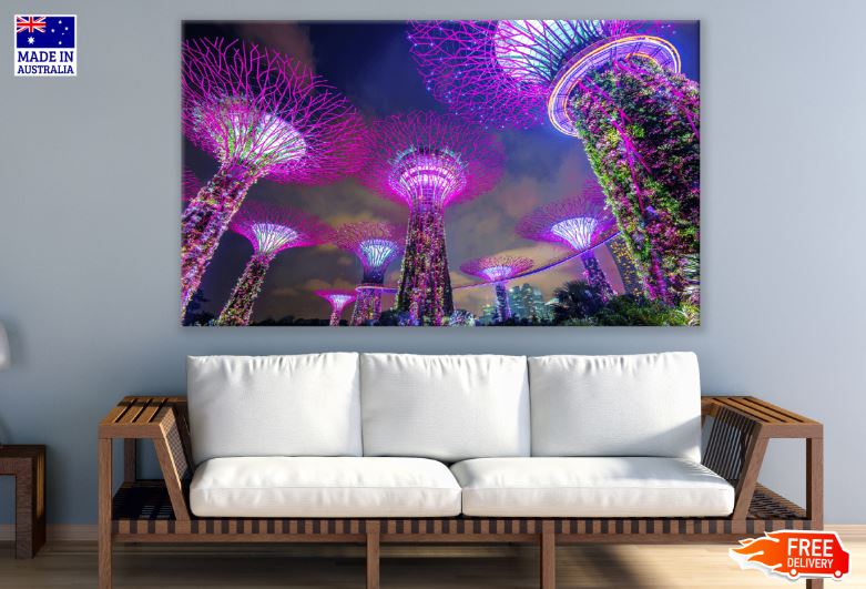 Singapore Cityscape At Night Print 100% Australian Made