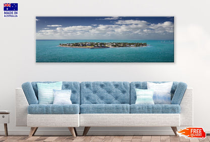 Panoramic Canvas Caribbean Island View Photograph High Quality 100% Australian Made Wall Canvas Print Ready to Hang