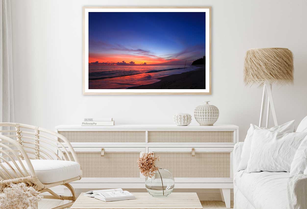 Sunrise on Sea Scenery View Photograph Home Decor Premium Quality Poster Print Choose Your Sizes