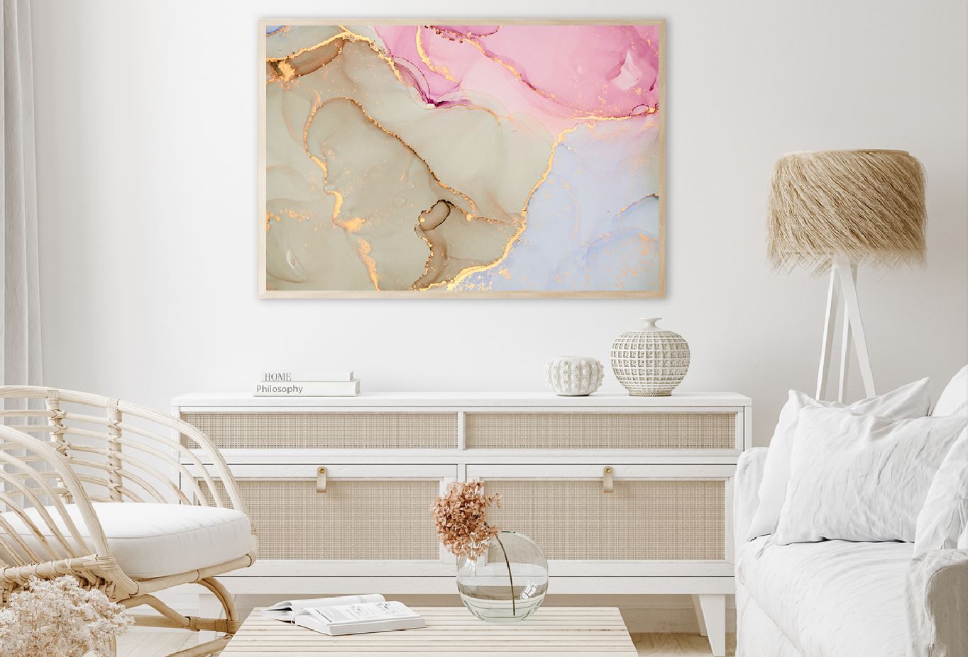 Brown Pink & Blue Gold Abstract Design Home Decor Premium Quality Poster Print Choose Your Sizes